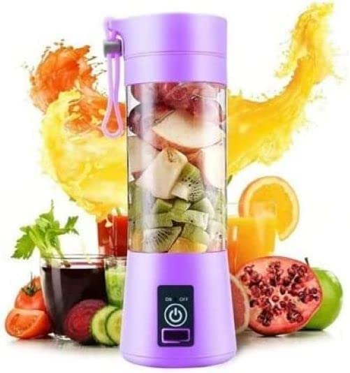 Rechargeable Portable Mini Juicer Blender with 6 Blades | 380ml Outdoor Juicing Cup (Random Color)