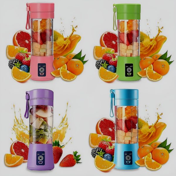 Rechargeable Portable Mini Juicer Blender with 6 Blades | 380ml Outdoor Juicing Cup (Random Color)