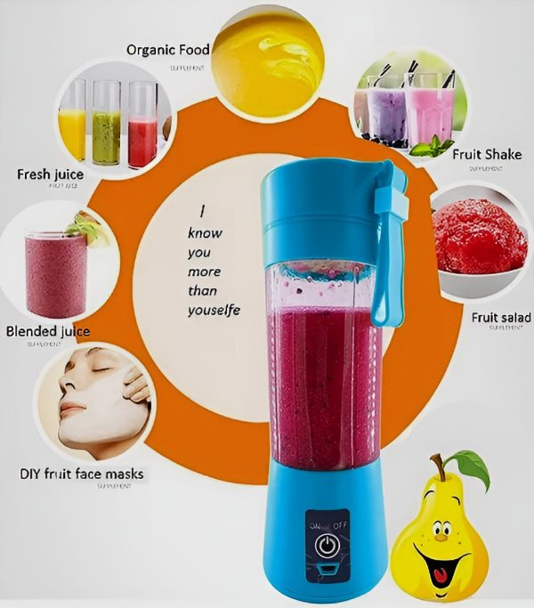Rechargeable Portable Mini Juicer Blender with 6 Blades | 380ml Outdoor Juicing Cup (Random Color)
