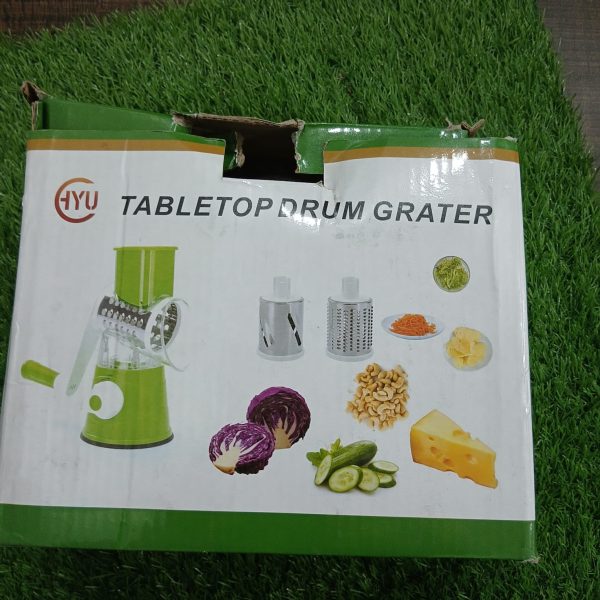Manual Vegetable Cutter Slicer & Grater | Tabletop Drum Grater | Multi-functional Kitchen Gadget ( Random Color )