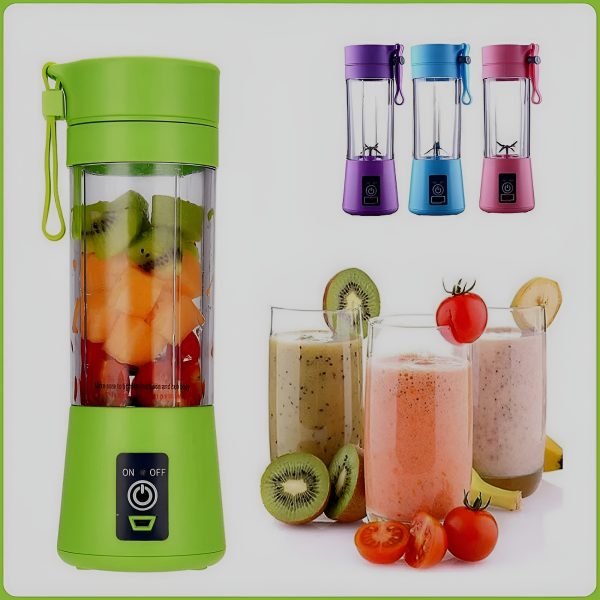 Rechargeable Portable Mini Juicer Blender with 6 Blades | 380ml Outdoor Juicing Cup (Random Color)