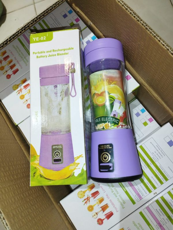 Rechargeable Portable Mini Juicer Blender with 6 Blades | 380ml Outdoor Juicing Cup (Random Color)