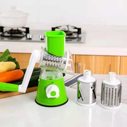 Manual Vegetable Cutter Slicer & Grater | Tabletop Drum Grater  | Multi-functional Kitchen Gadget ( Random Color )
